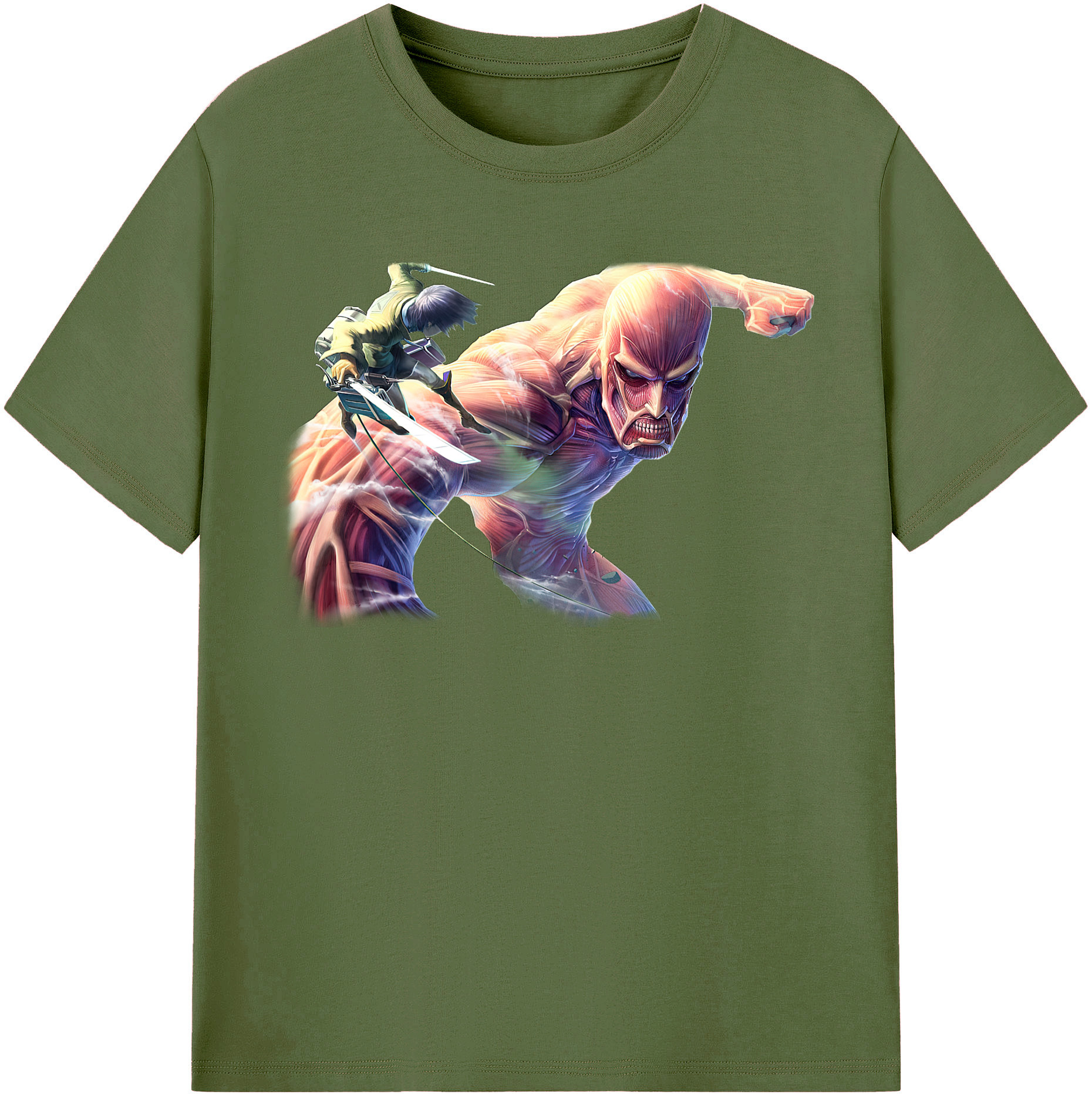 （画像用） 進撃の巨人 Attack on Titan 綿100％半袖Tシャツ（フロントプリント）